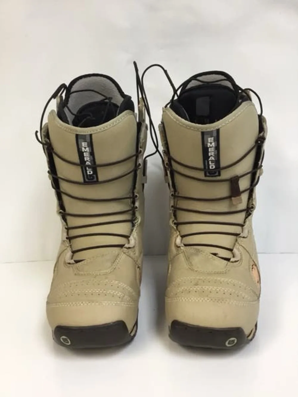 Burton Emerald Snowboard Boots Girls Size 4 Tan LaceUp Winter Snowboarding Boots